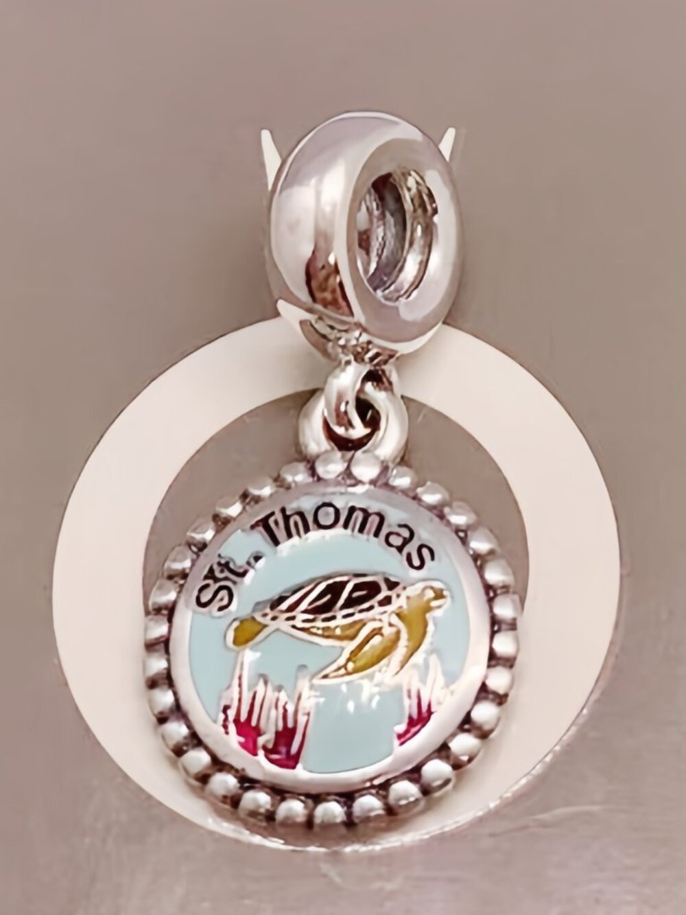 Pandora St.Thomas Exclusive Dangle Charm Pendant /Exclusive Enamel Dangle